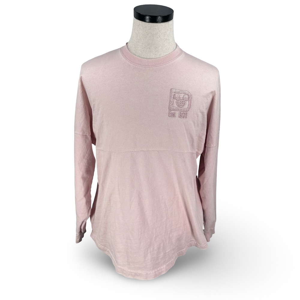 Disney Parks Walt Disney World Spirit Jersey Pink Glitter Puff Print Small S